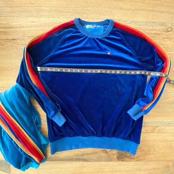 AVIATOR NATION CLASSIC VELVET Crewneck Sweatshirt size XL in Deep Royal Blue π - Picture 4 of 9